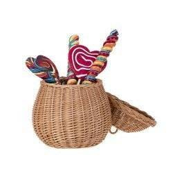 DECOR round WICKER CASKET handmade  Ø18 H21 CM