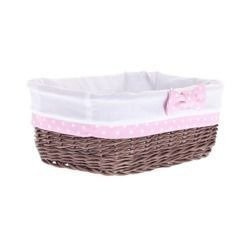 WhiteWashed Wicker storage basket Lined handmade decorative 38x28 H20 cm