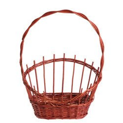 wicker basket gift baket red with handle decorative handmade in 3 sizes