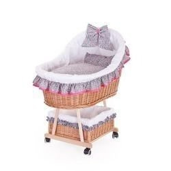 Baby Łóżeczko wiklinowe dla niemowląt 90x60 H32/60 cm