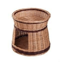 ROSIE ROUND PET HOUSE WICKER HOUSE ECO PET HOUSE CAT BED PET BED CAT BASKET WITH TWO LEVELS CAT STORAGE PET COTS PET BEDS Ø48 H43 CM