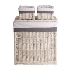 Regalkörbe aus Weide im Set L 52x40 H60 S 25x30 H15