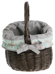 Einkaufskorb aus Weide, Weidenkorb in wengegrau 31x31 H25/40 cm