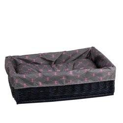 BRAN RECHTECKIGER HUNDEKORB AUS WEIDE DUNKELBRAUN MIT KISSEN 60X50 H 18 CM