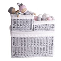 Regalkörbe aus Weide im Set 30x30 H15, 30x30 H30, 60x40 H 40 cm