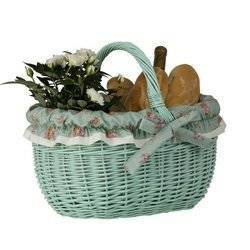 Roter Einkaufskorb  Geschenkkorb aus Weide 42X34 H23/36 CM