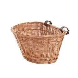 Wicker Bike Basket with 2 Leather Straps handmade 43x39 H28 cm