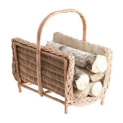 EXCLUSIVE FIREPLACE BASKET WITH JUTE COVER handmade 46x32 H36 cm