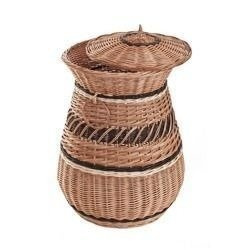 Rieten wasmand Ronde badkamermand Ø47 H65 cm