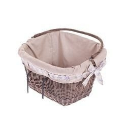 Wicker Bike Basket bike accessories handmade lined 46x34 H23/28 cm