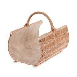 Wicker Log Basket Juta Lined handmade decorative 60x48 H35/48 CM