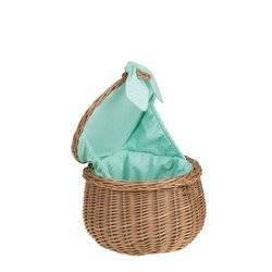 Decor WICKER CASKET LINED handmade Ø22 H15 CM