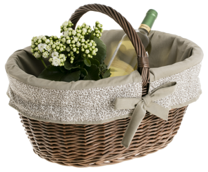 Rieten boodschappenmand met zoom 47x34 H25/35 cm