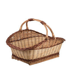 Oval LARGE Garden BASKET capacious WICKER BASKET FOR WOOD 68x42 H 30/43 CM