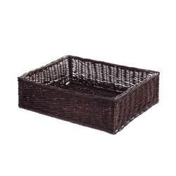 Rectangular Display WICKER storage Basket dark painted decorative 60x50 H12 cm