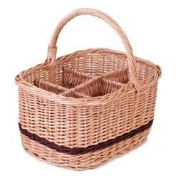 Wiklinowy Kosz na 6 Butelek 41x29 H20/24 cm