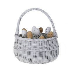 decor Geschenkkorb Osterkorb aus Weide - White Ø:15 H10/20 cm