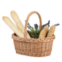 wicker basket gift basket lined decorative handmade 35x25 H15/30 cm