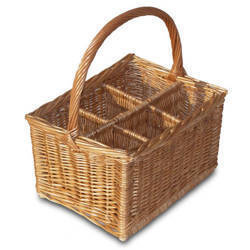 WIKLINOWY KOSZ NA 6 BUTELEK 36x26 H 23/39 CM