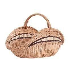 Small WICKER FIREPLACE BASKET shopping basket handmade 51x29 H 6/22/31 cm