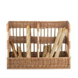 Baguettekorb aus weide, rechteckiger Backwarenkorb 45x88 H14/60 cm