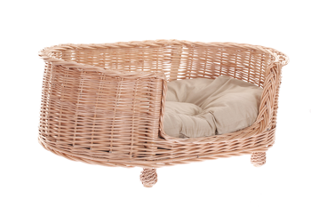 OVAAL LUXE RIETEN HONDENBED DIERENBANK 88X58 H14/37 CM