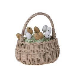 Decor ROUND WICKER SMALL CHILDREN EASTER BASKET Ø15 H10/20 CM
