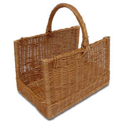 Paniers et porte-bûches pour cheminées en osier naturel 50x35 H 33/47 cm