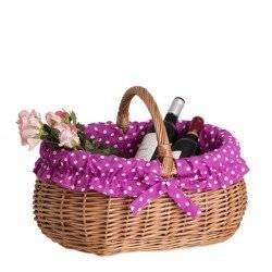 Einkaufskorb / Geschenkkorb aus Weide 44x30 H 22/30 cm