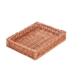 Rectangular Display WICKER storage Basket dark painted decorative 60x50 H18 cm