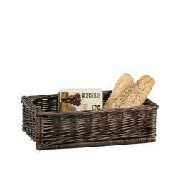 Auslagekorb aus Weide  Gestellkorb Korbtablett dunkelbraun 40x30 H12cm