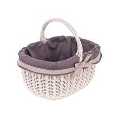 Einkaufskorb aus Weide, weißer Weidenkorb 42x34 H21/35 cm