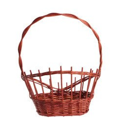 wicker basket gift baket red with handle decorative handmade in 3 sizes