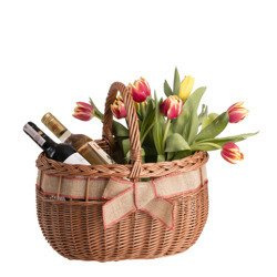 Einkaufskorb aus Weide, Weidenkorb in Naturfarbe 38x28 H 24/36 cm