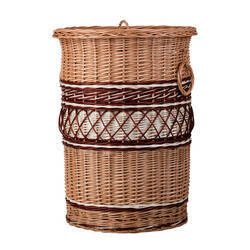 SQUARE WICKER LAUNDRY BASKET STORAGE BASKET WITH LID LINED 50X50 H63 CM
