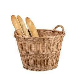 ROUND WICKER STORAGE BASKET DISPLAY CONTAINER WITH HANDLES handmade Ø55 H36 CM