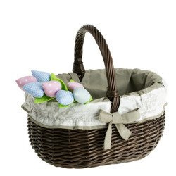 Rieten boodschappenmand met zoom 42x34 H23/36 cm