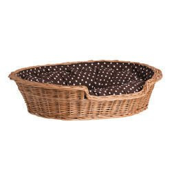 Poppy WICKER OVAL DOG BED WITH PILLOW PET BED 60X43 H16 CM (PILLOW SIZE 45X31)