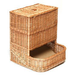 Wicker Display Basket with Cover decorative 50x50 H60 cm