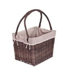 Wicker Storage basket with Handle Lined decorative 40x30 H30/50 cm