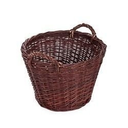 round wicker storage basket with handles handmade Ø60 H45 cm