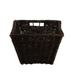 Rechteckiger Kaminkorb aus ungeschälter Weide Spielzeugkasten 54x43 H28 cm