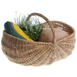 Großer Vollweidener Kaminkorb / Gartenkorb 62x46 H25/26/38 cm