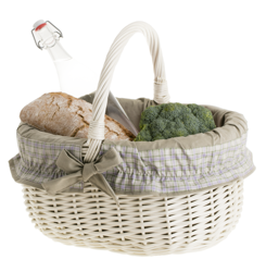 Einkaufskorb aus Weide, Weidenkorb in beige 42x34 H23/36 cm